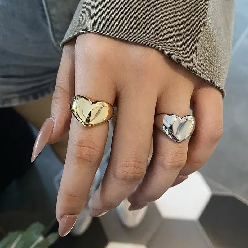 Bague Chevalière Coeur Ajustable