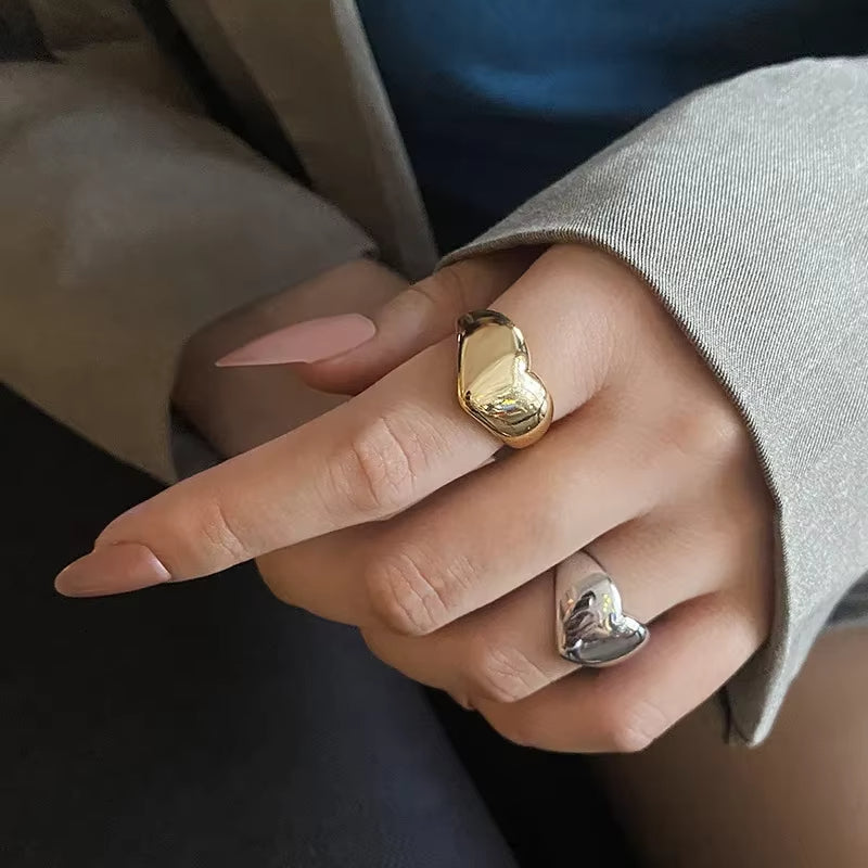 Bague Chevalière Coeur Ajustable