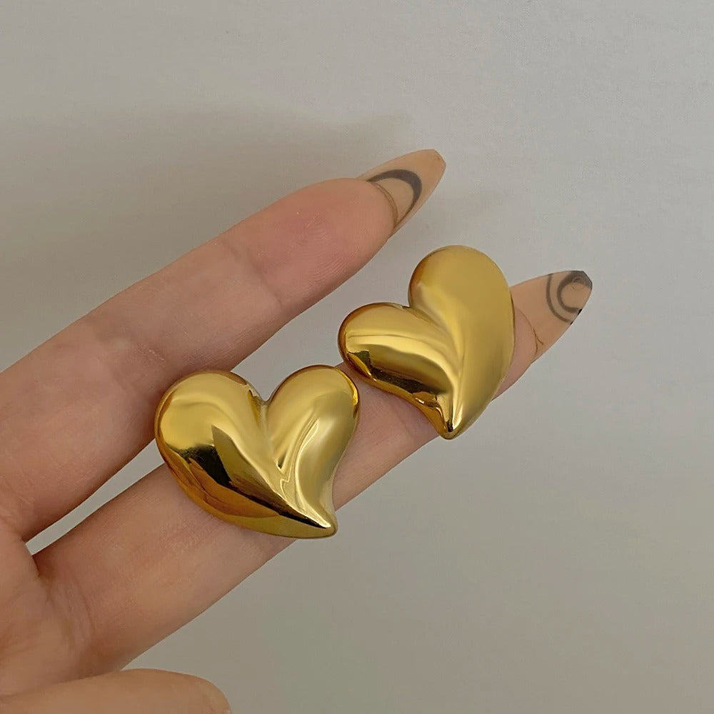 Boucle D'oreille Femme Cœur Doré
