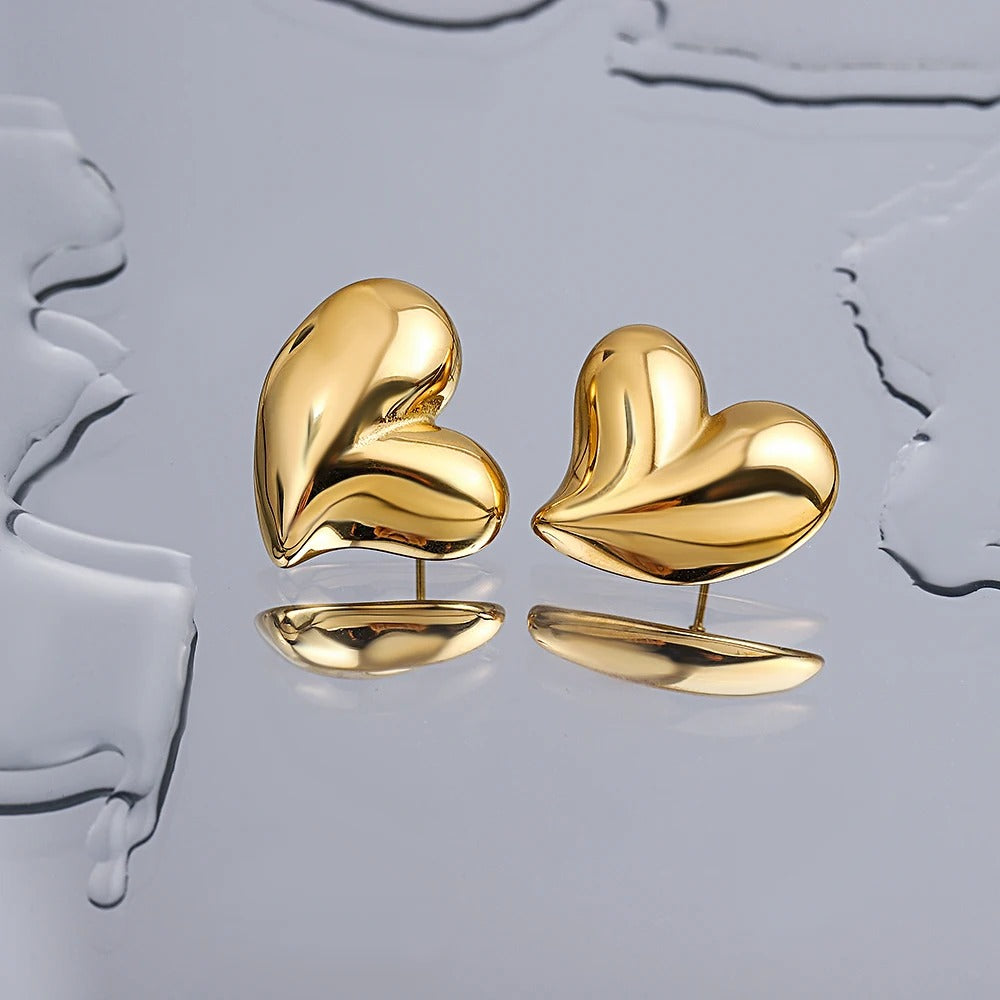 Boucle D'oreille Femme Cœur Doré