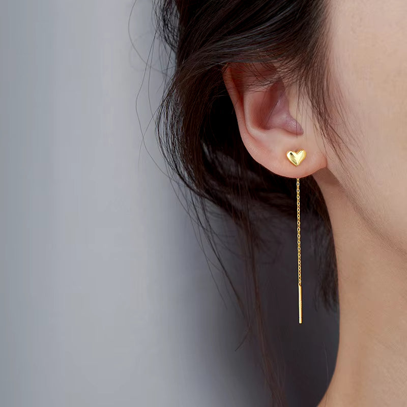 Boucle D'oreille Coeur Pendante