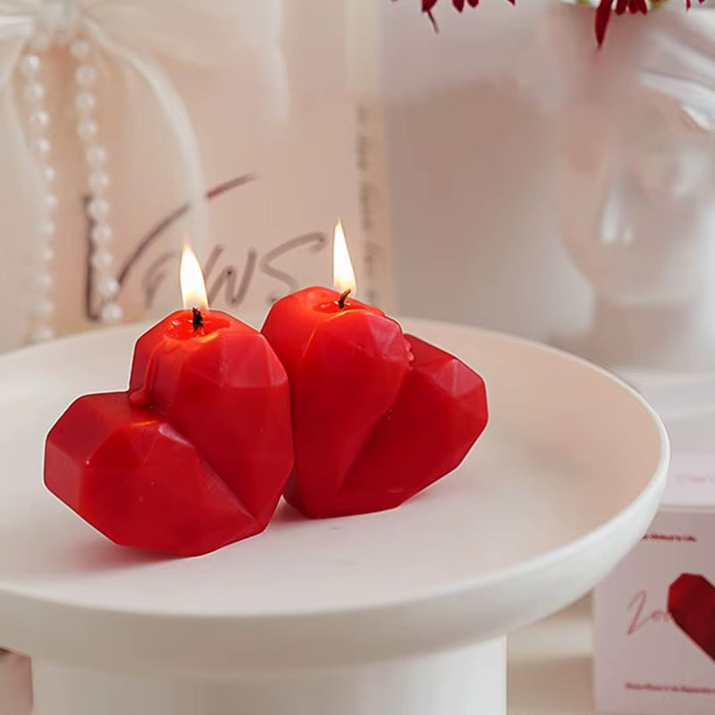 Bougie Rouge Coeur Graphique