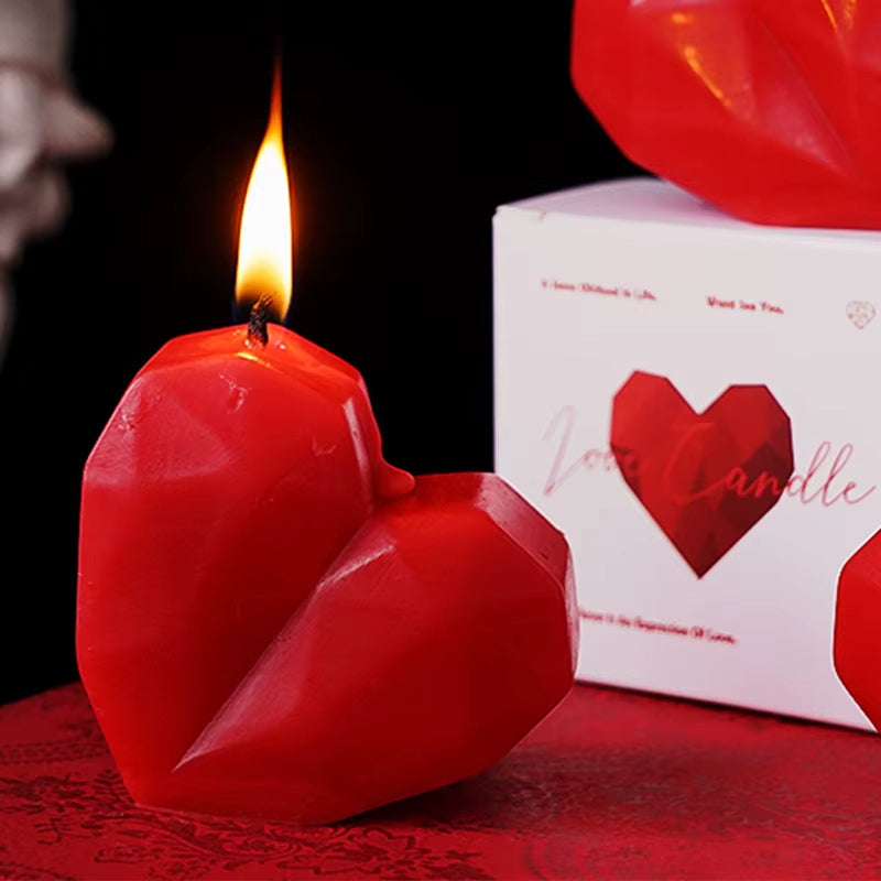 Bougie Rouge Coeur Graphique