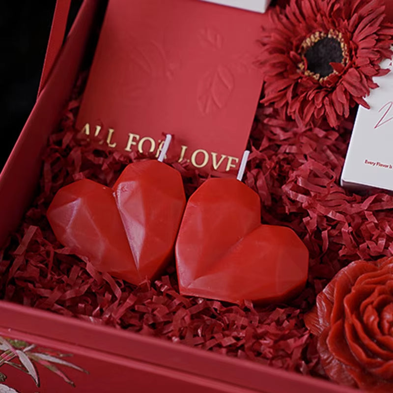 Bougie Rouge Coeur Graphique