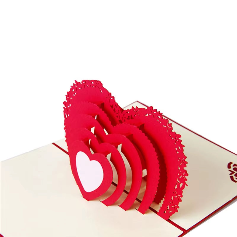 Carte 3D en Forme de Coeur