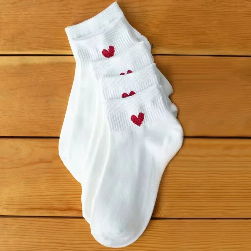 Chaussette Courtes avec Motif Coeur pour Femme