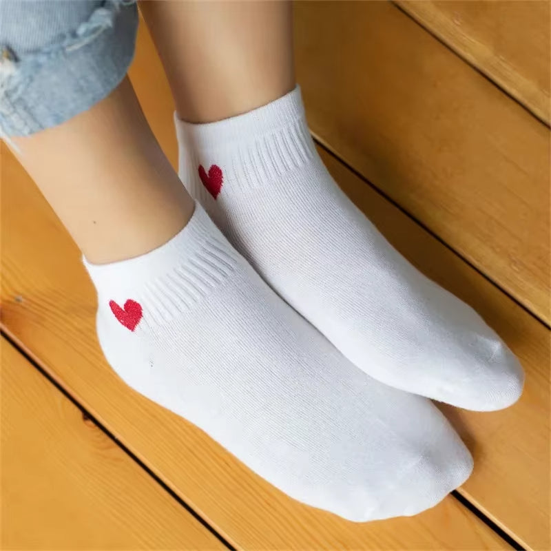 Chaussette Courtes avec Motif Coeur pour Femme
