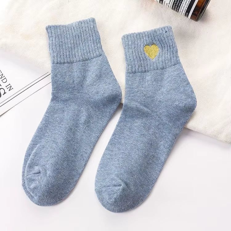 Chaussettes pour Femme Coeur Brodé