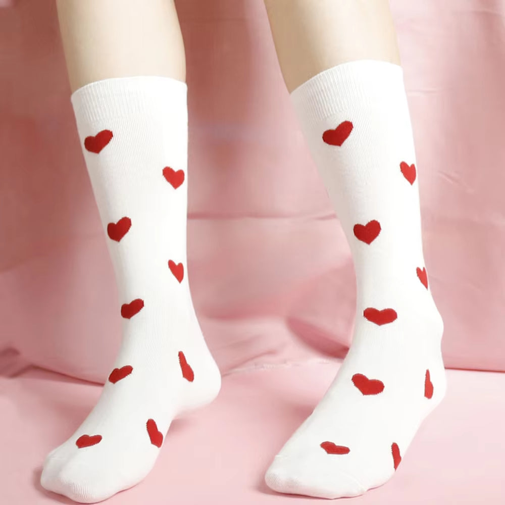 Chaussettes Hautes Motif Coeur