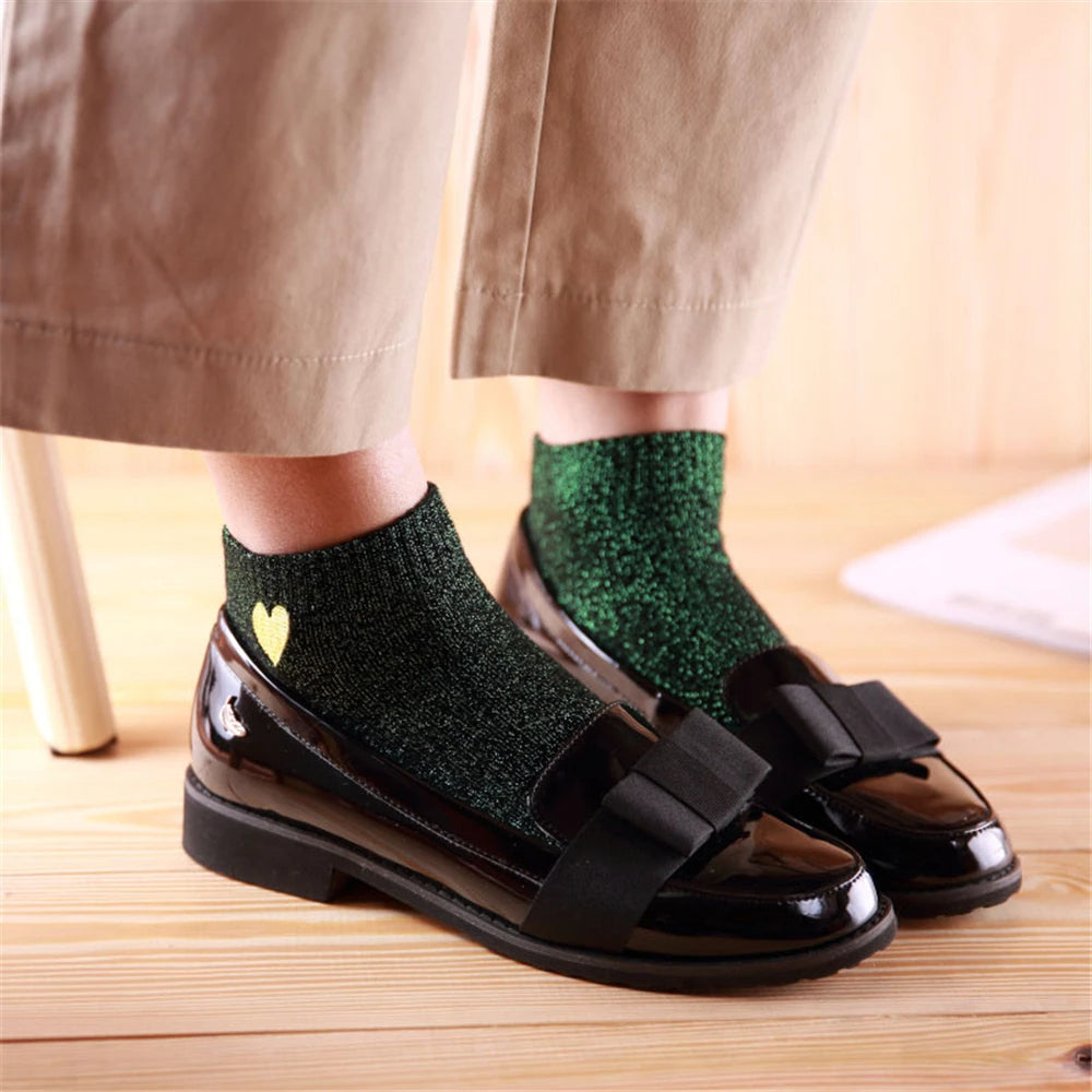 Chaussettes pour Femme Courtes et Brillantes
