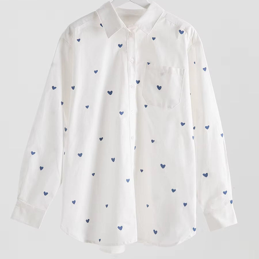 Chemise Femme à Motifs Coeurs