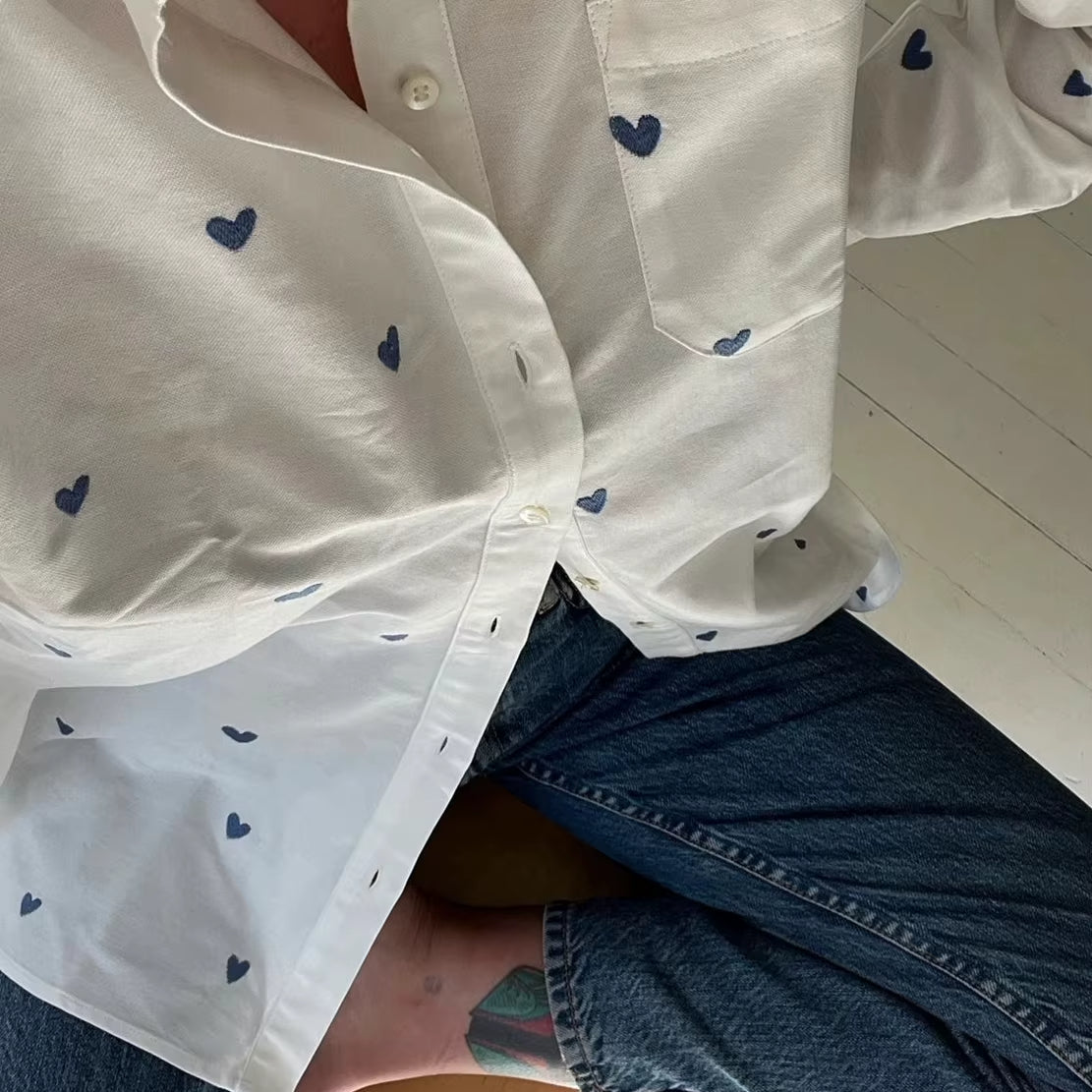Chemise Femme à Motifs Coeurs