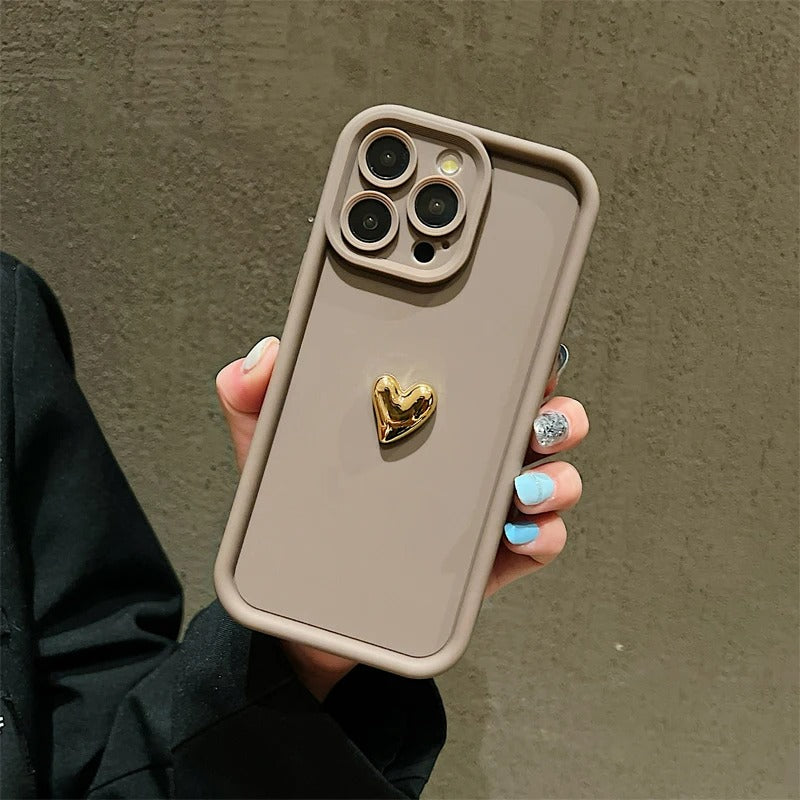 Coque de Telephone Cœur Doré iPhone