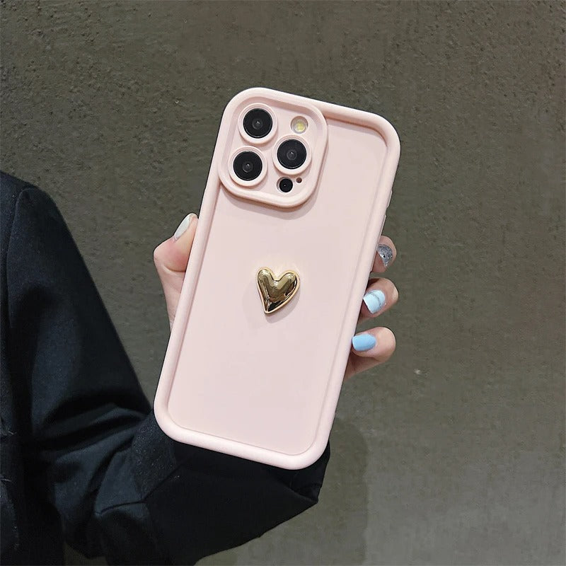 Coque de Telephone Cœur Doré iPhone