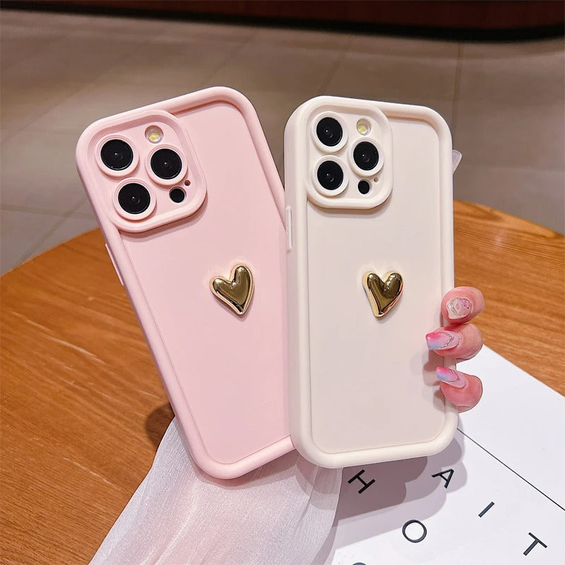 Coque de Telephone Cœur Doré iPhone