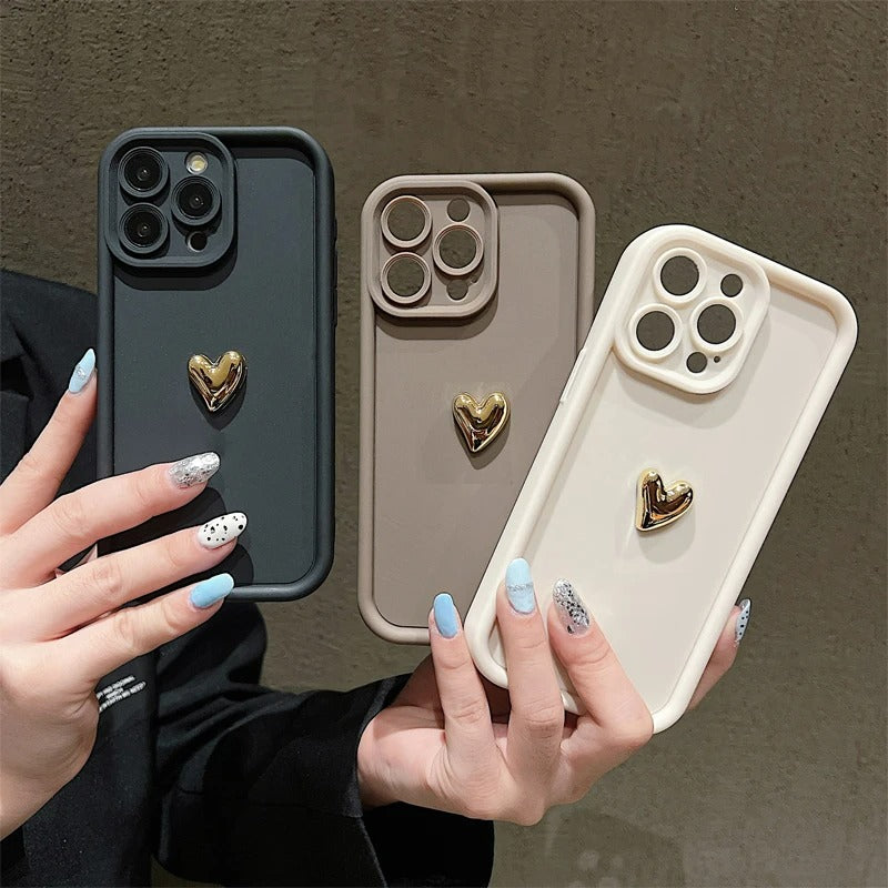 Coque de Telephone Cœur Doré iPhone