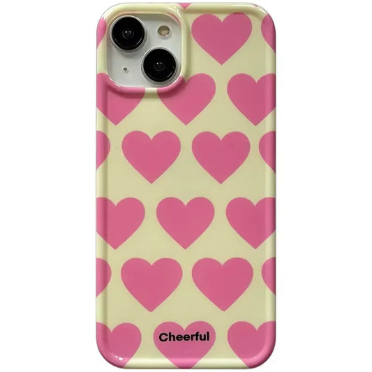 Coque Telephone Iphone Coeur Coloré sur fond blanc