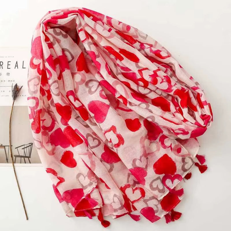 Foulard Femme Rouge à Coeur