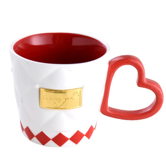 Grand Mug Design Coeur sur fond blanc