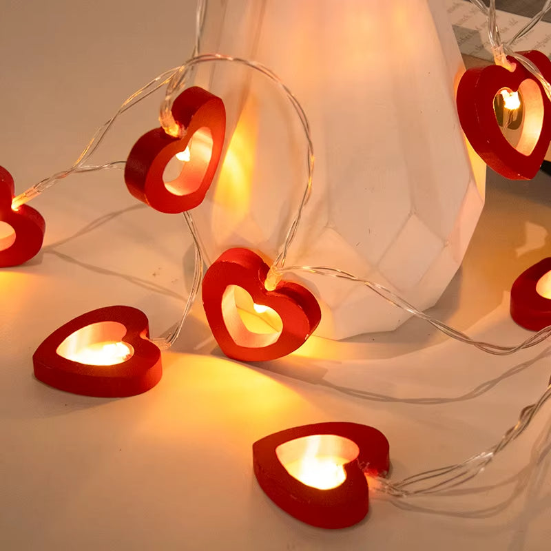 Guirlande Lumineuse Led Coeur Rouge
