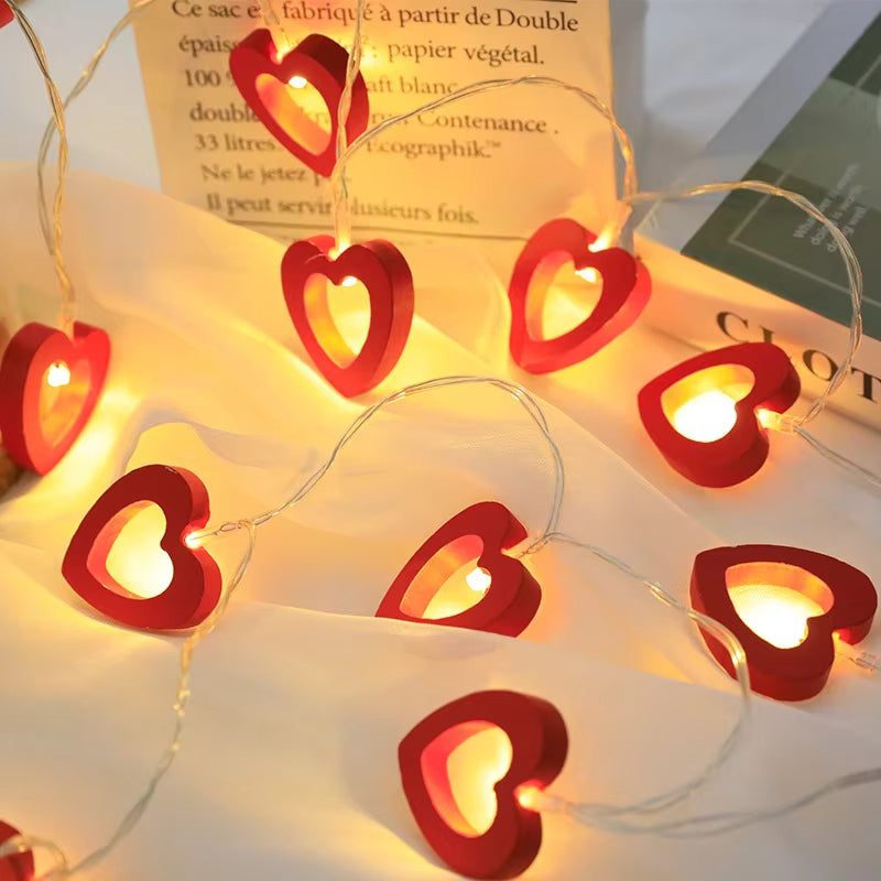 Guirlande Lumineuse Led Coeur Rouge