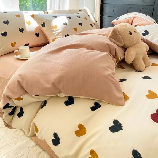 Housse de Couette Colorée Coeur
