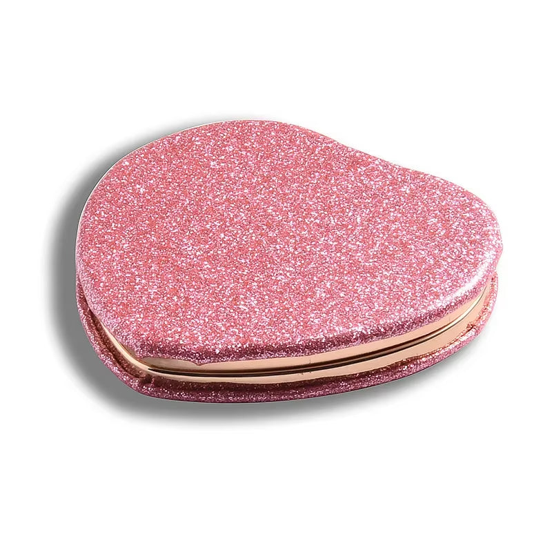 Miroir de Poche Pliable en Coeur Pliable sur fond blanc