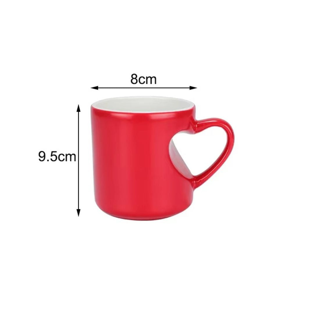 Mug Originial en Céramique Poignée en Coeur