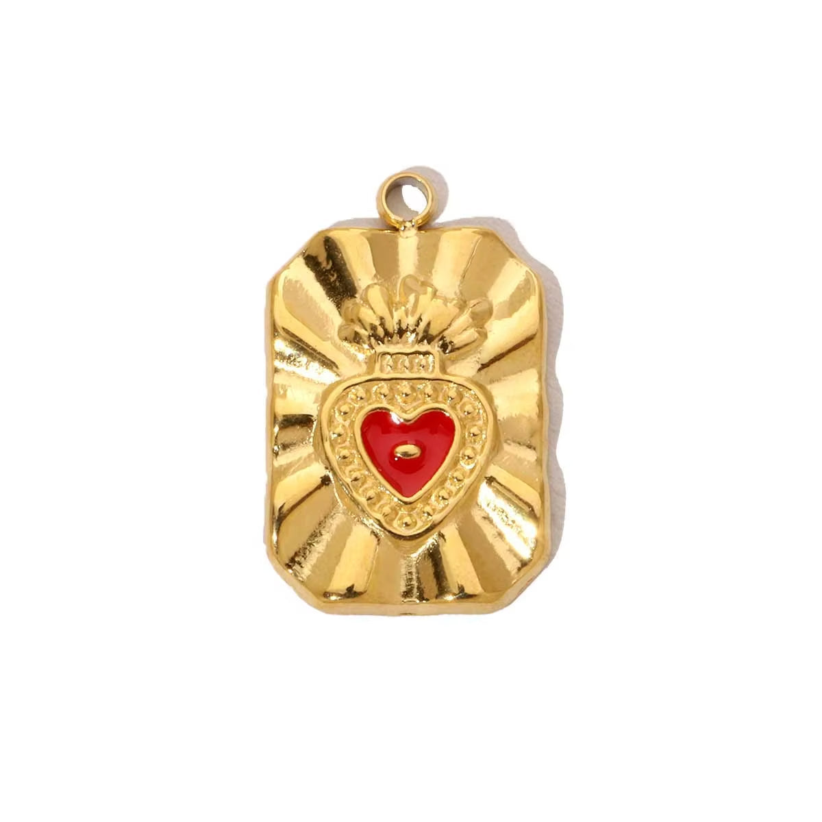 Pendentif Coeur Acier Inoxydable sur fond blanc