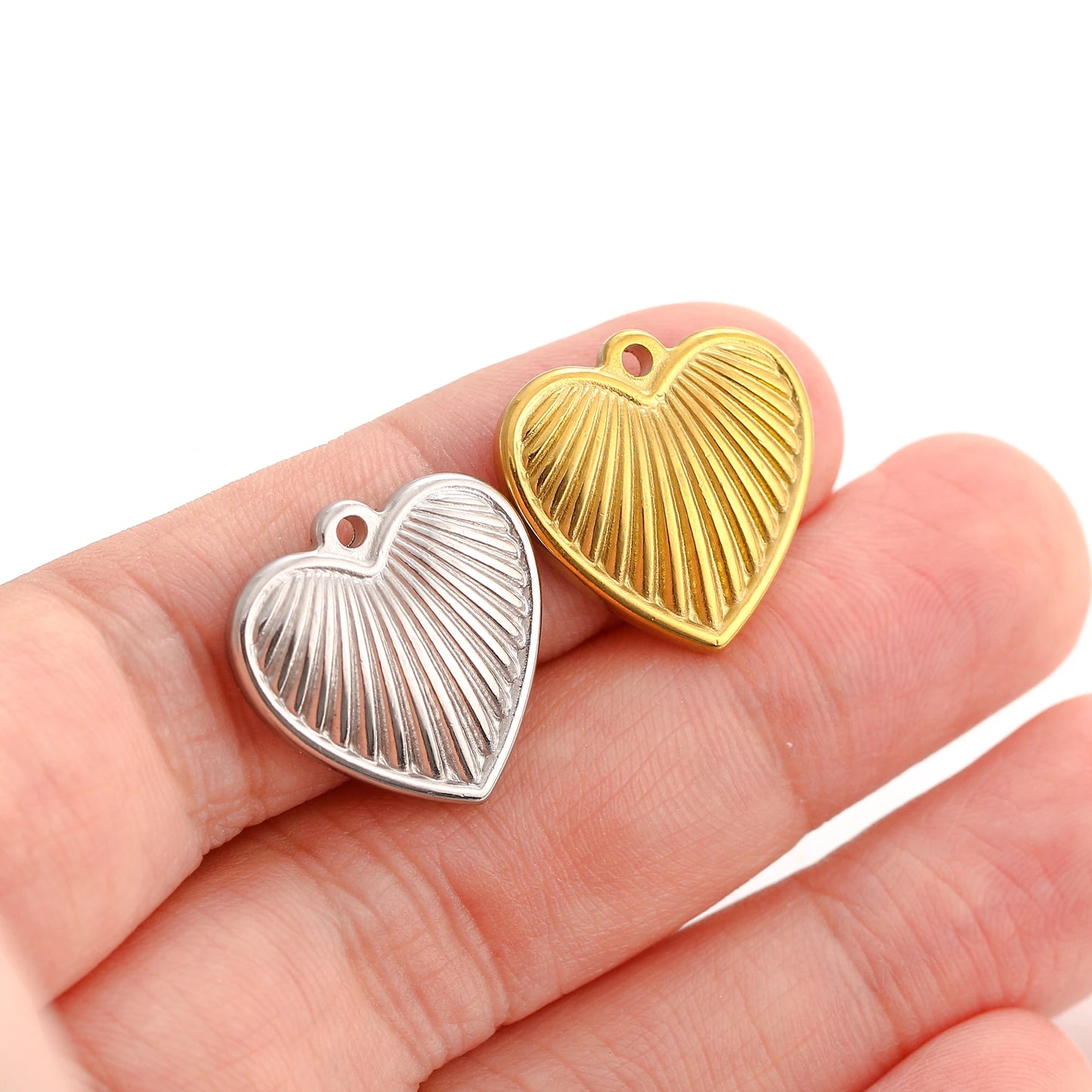 Pendentif Femme Coeur Rayé