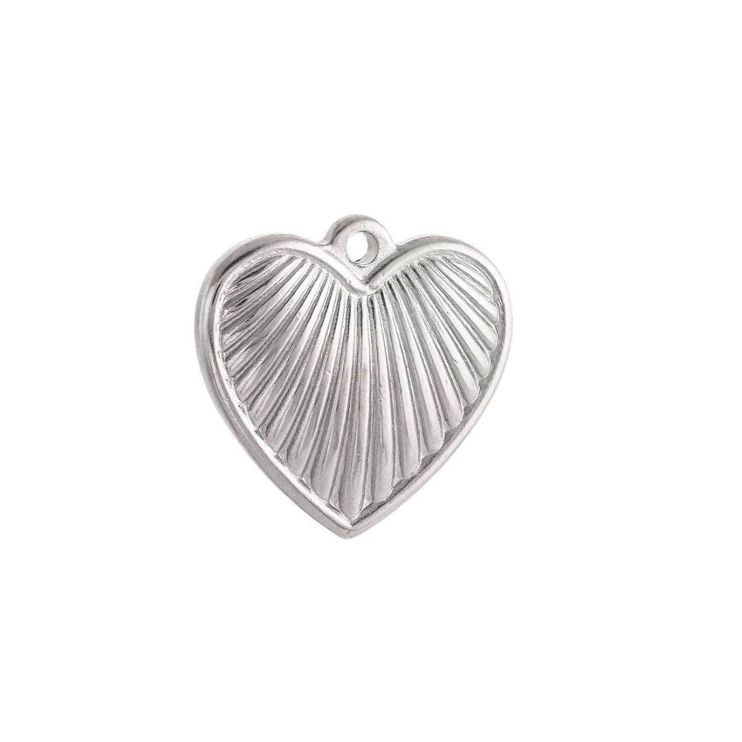 Pendentif Femme Coeur Rayé