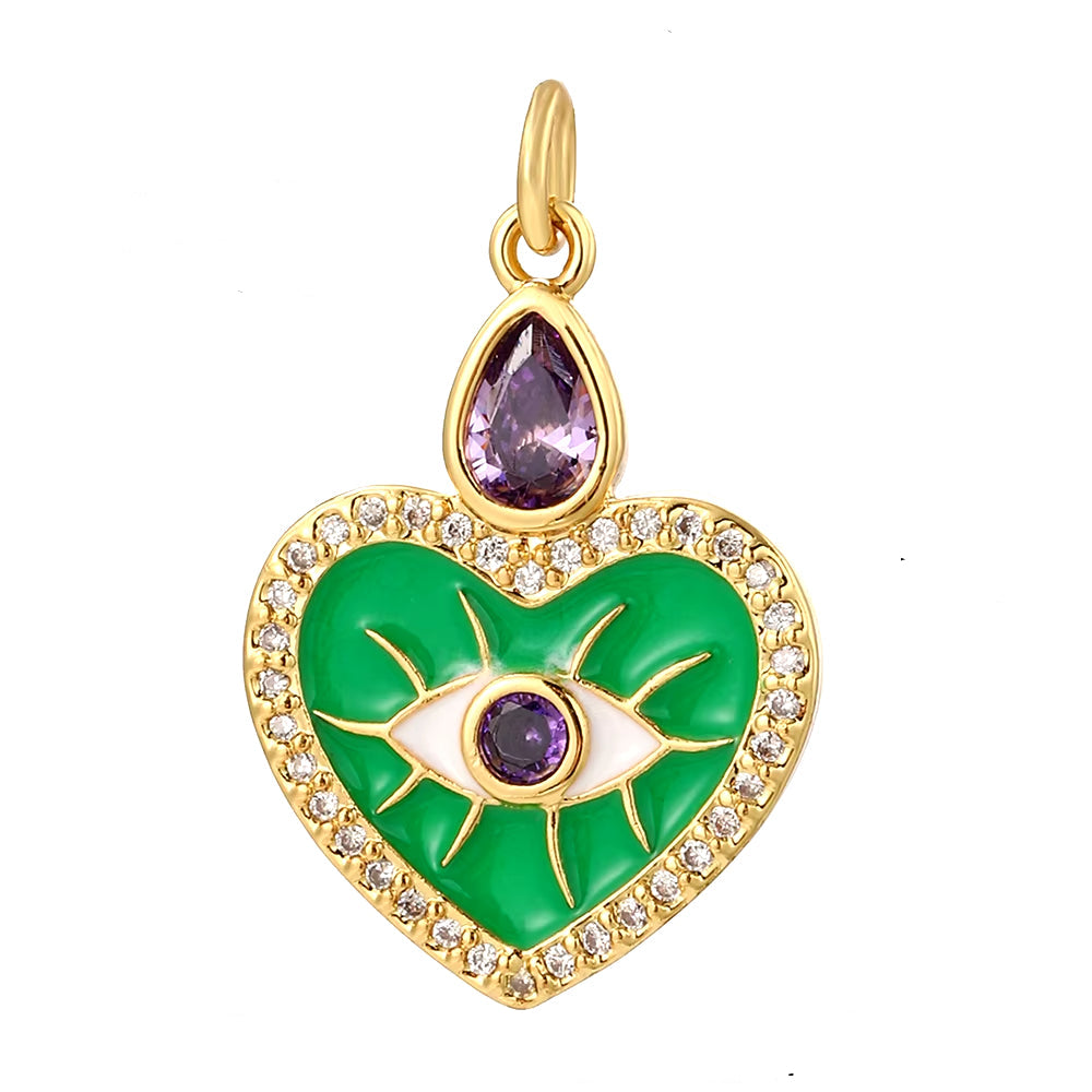 Pendentif en Forme de Coeur Mauvais Oeil