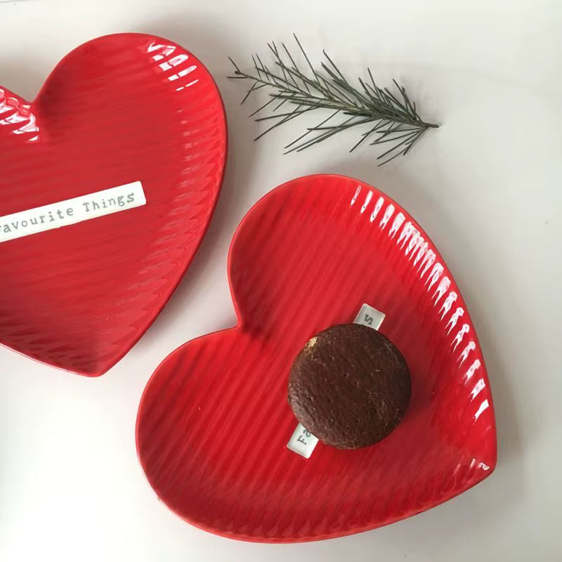 Plateau en Céramique Design Coeur
