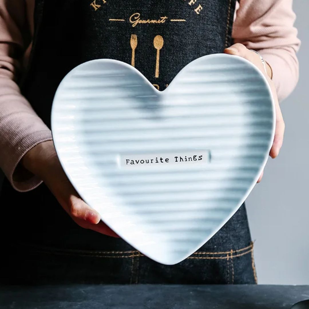 Plateau en Céramique Design Coeur