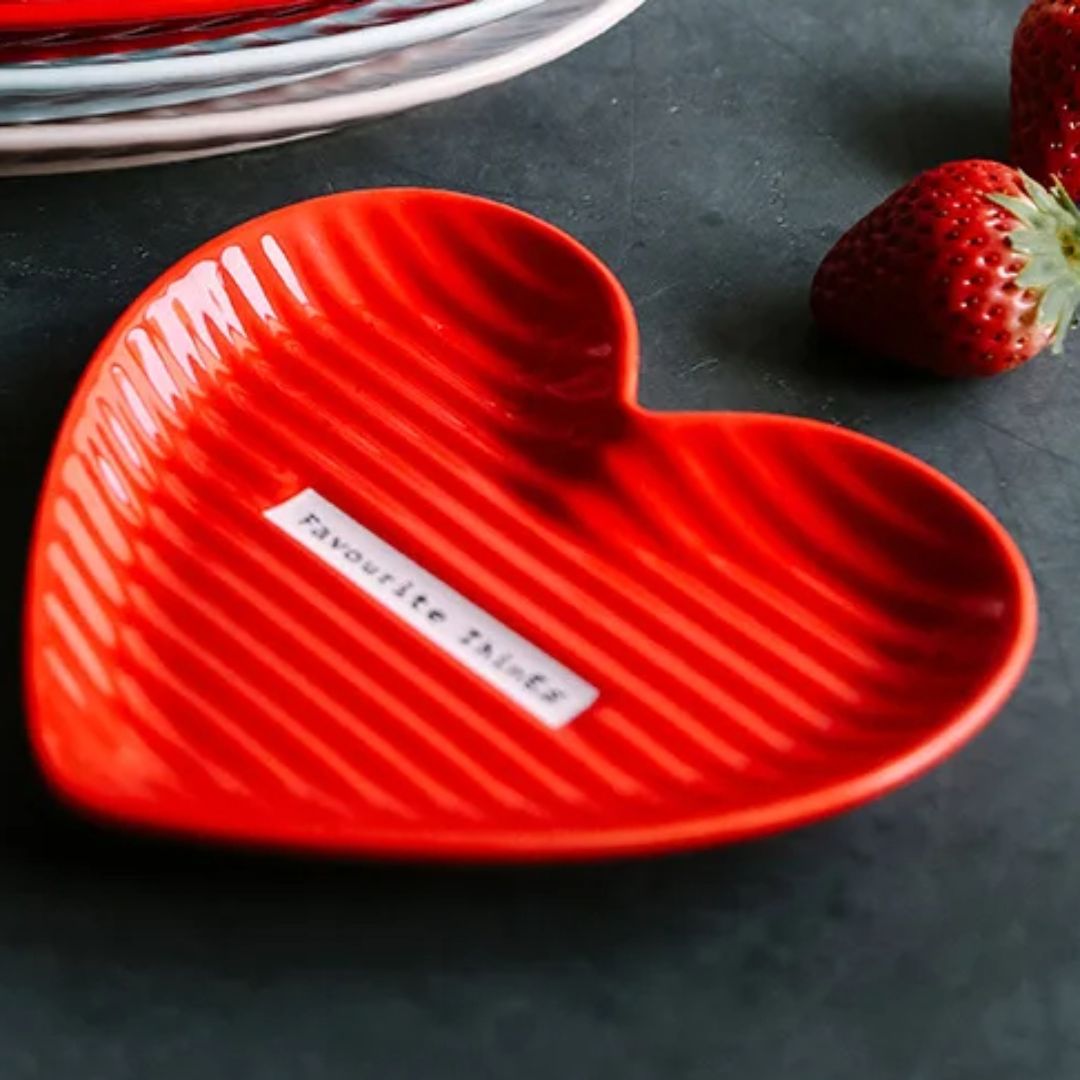 Plateau en Céramique Design Coeur