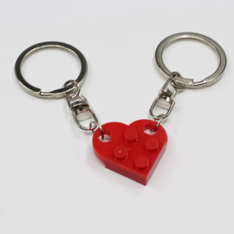Porte Clé Amitié Coeur Lego Coloré