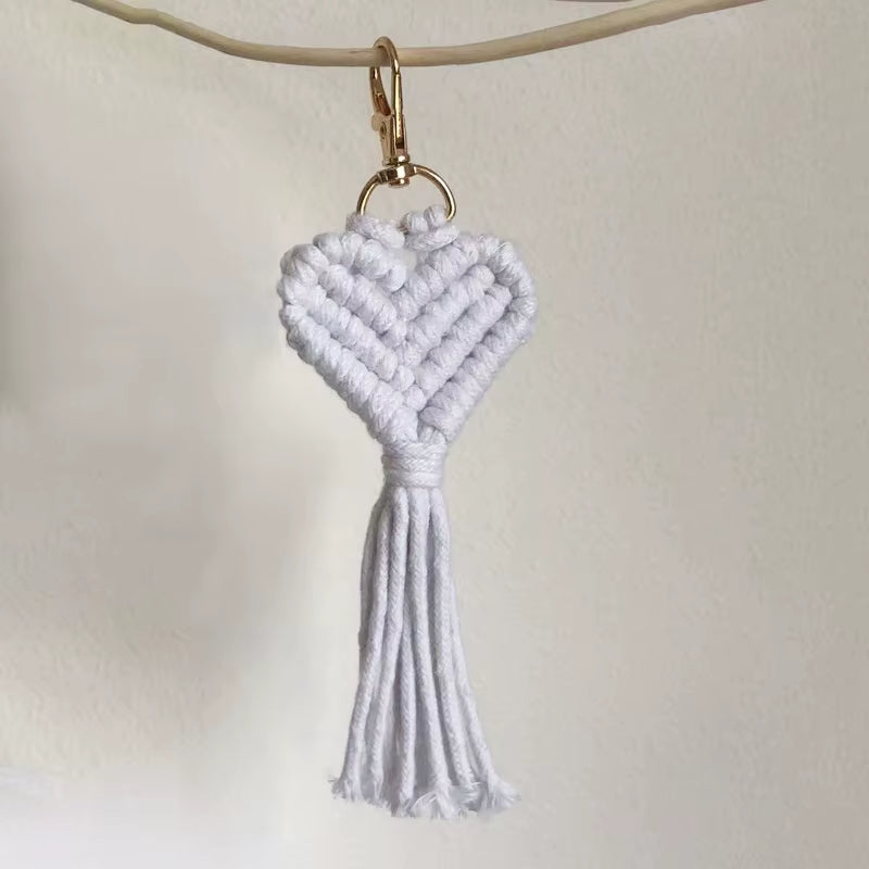 Porte Clé Coeur Macramé