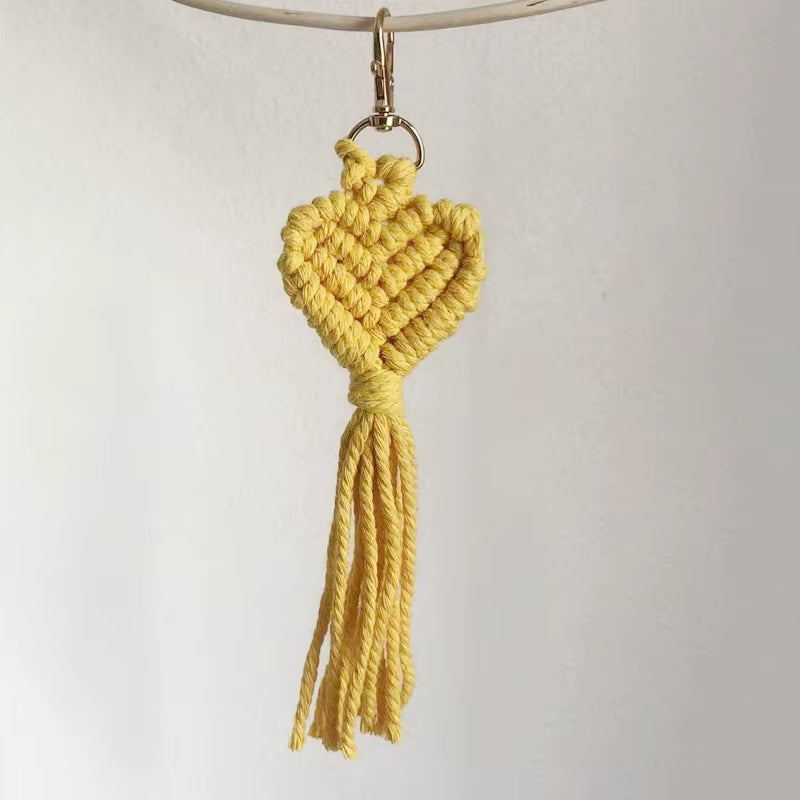 Porte Clé Coeur Macramé
