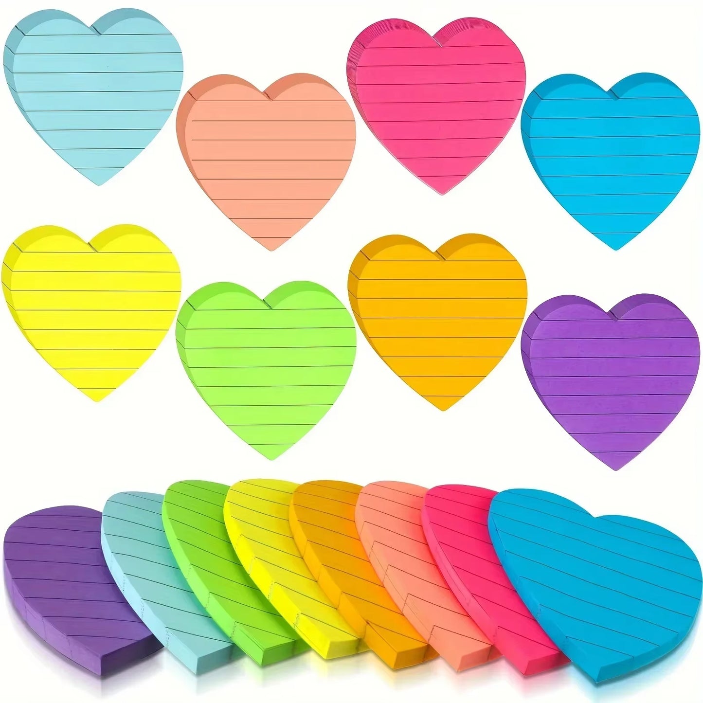 Post-it Ligne Coeur sur fond blanc