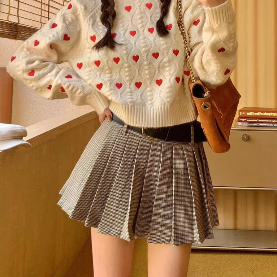 Pull Chaud avec Broderie Coeur