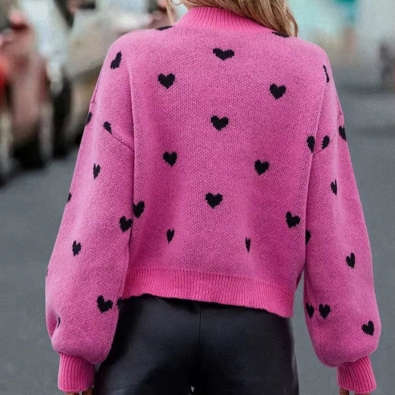 Pull Coeur Décontracté Loose