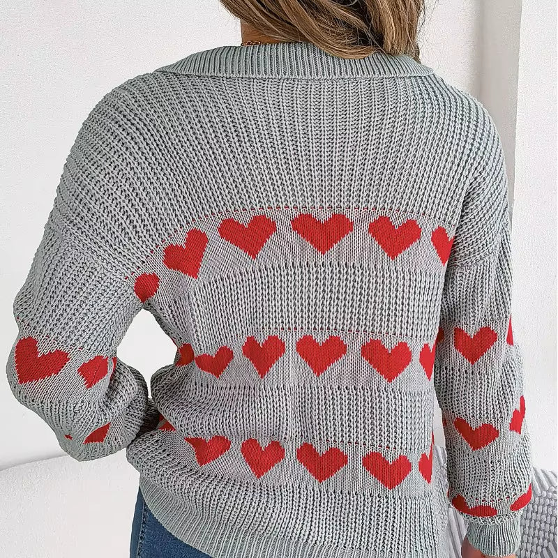 Pull Femme Ample à Coeurs