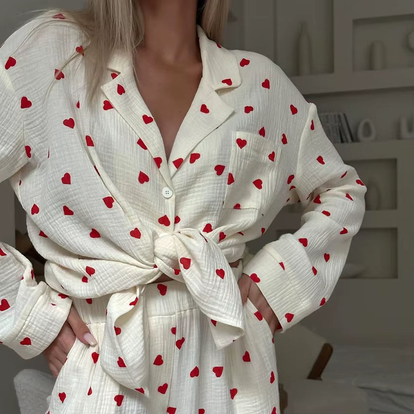 Pyjama Coeur Rouge 100% Coton