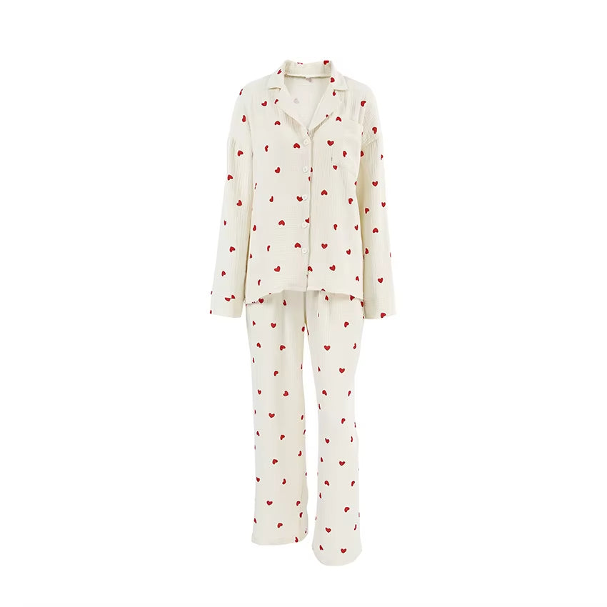 Pyjama Coeur Rouge 100% Coton