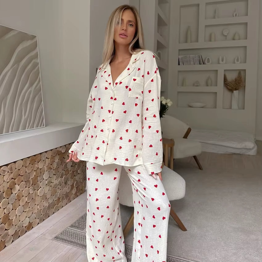 Pyjama Coeur Rouge 100% Coton