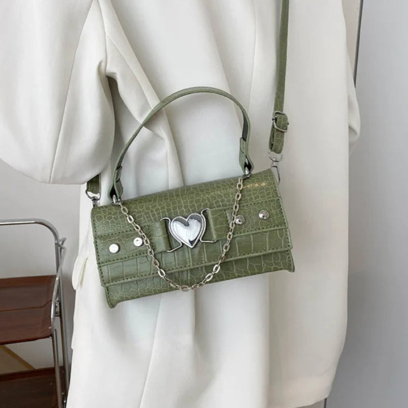 Sac à Main Femme Vert et Chic à Coeur