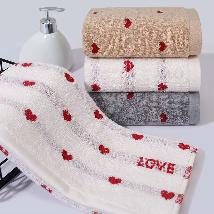 Serviette de Bain Absorbante Coeur