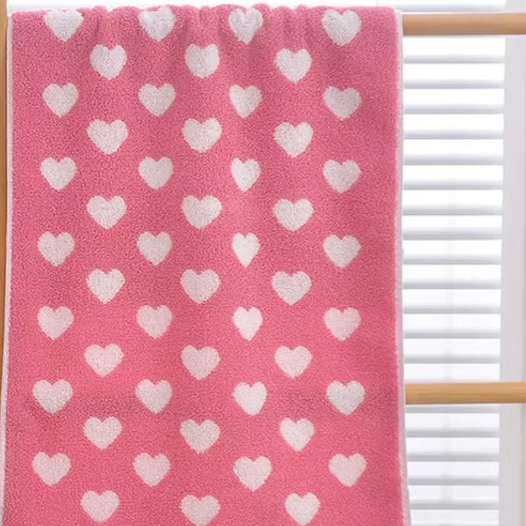 Serviette de Bain en Coton Coeur