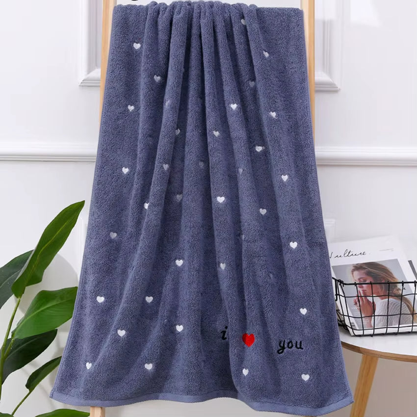 Serviette Brodée Coeur