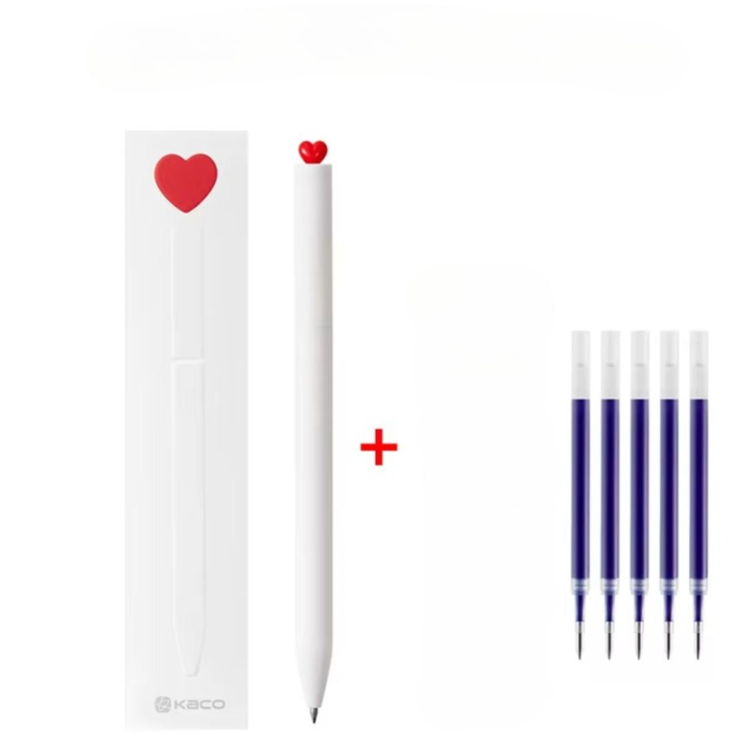 Stylo à Bille Gel Coeur sur fond blanc